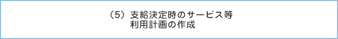 （5）支給決定時のサービス等利用計画の作成